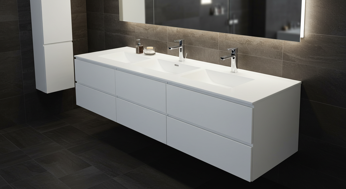 Floating Vanity with Sleek Storage