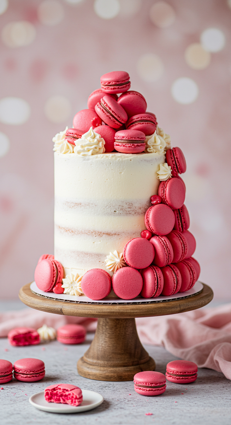 French Macaron Valentine Cake