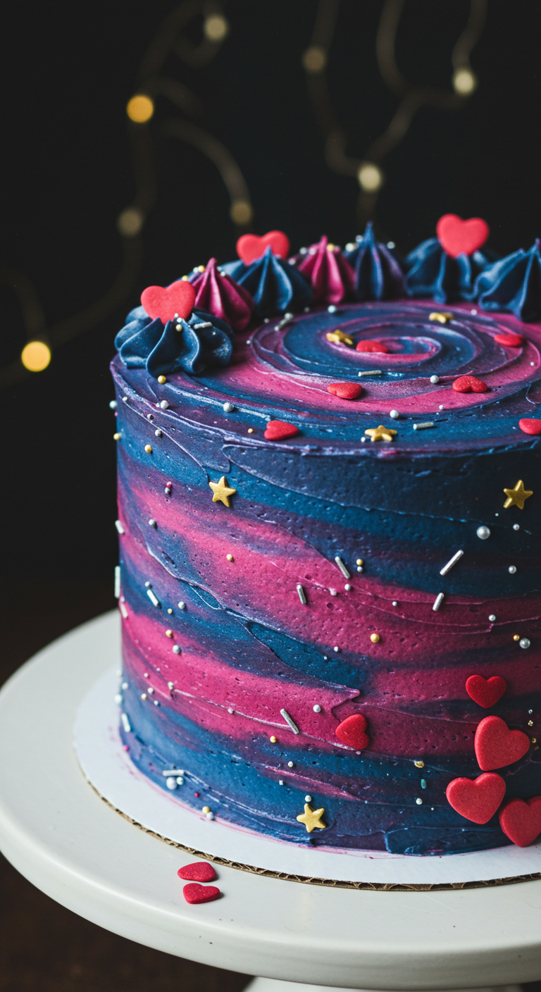 Galaxy Love Valentine Cake