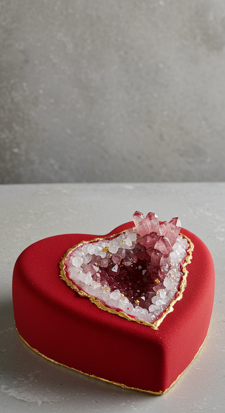Geode Heart Valentine Cake