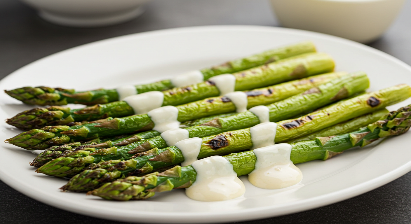 Grilled Asparagus with Alabama White Sauce Drizzle