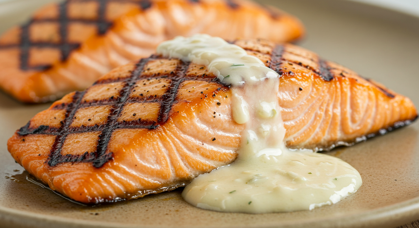 Grilled Salmon with Alabama White Sauce Glaze