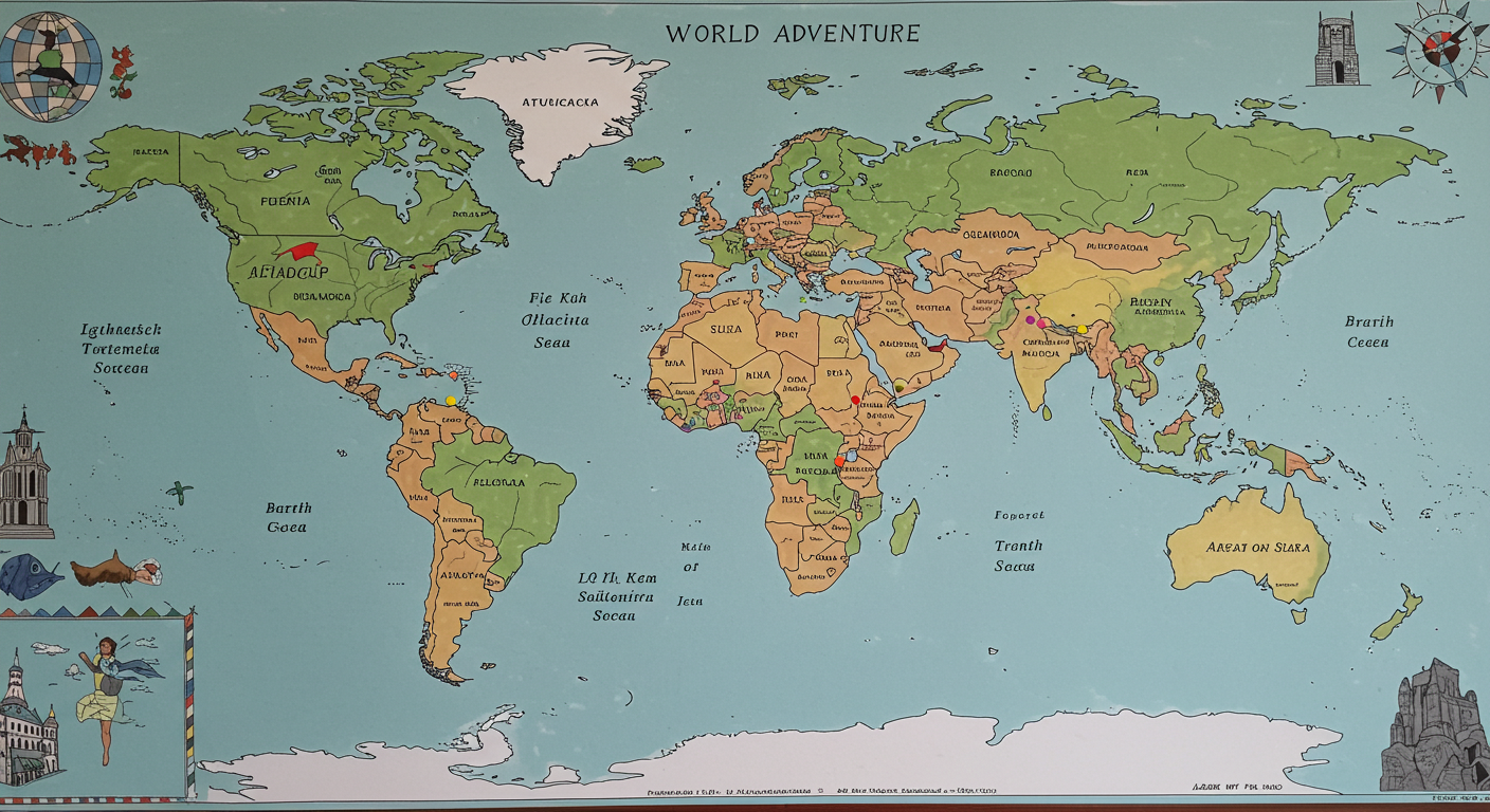 Handmade World Map Adventure