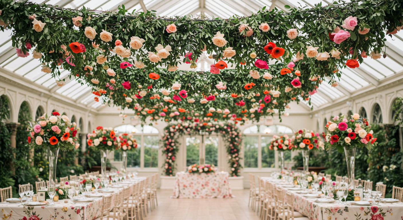 Hanging Floral Garlands for Weddings