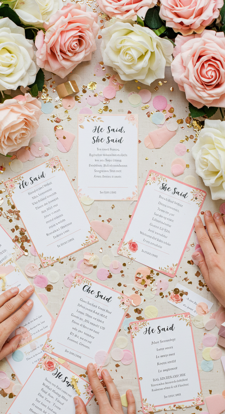 He Said, She Said" Bridal Shower Game