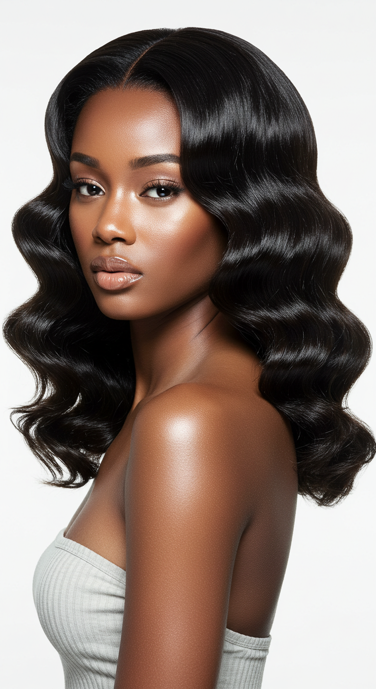 Hollywood Waves Black Women Hairstyle