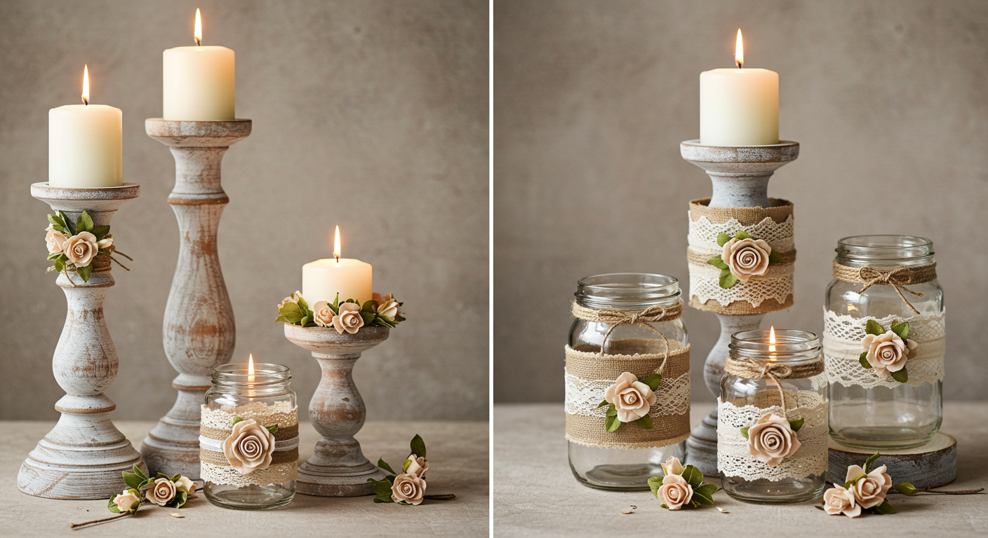 Homemade Wedding Candle Holders