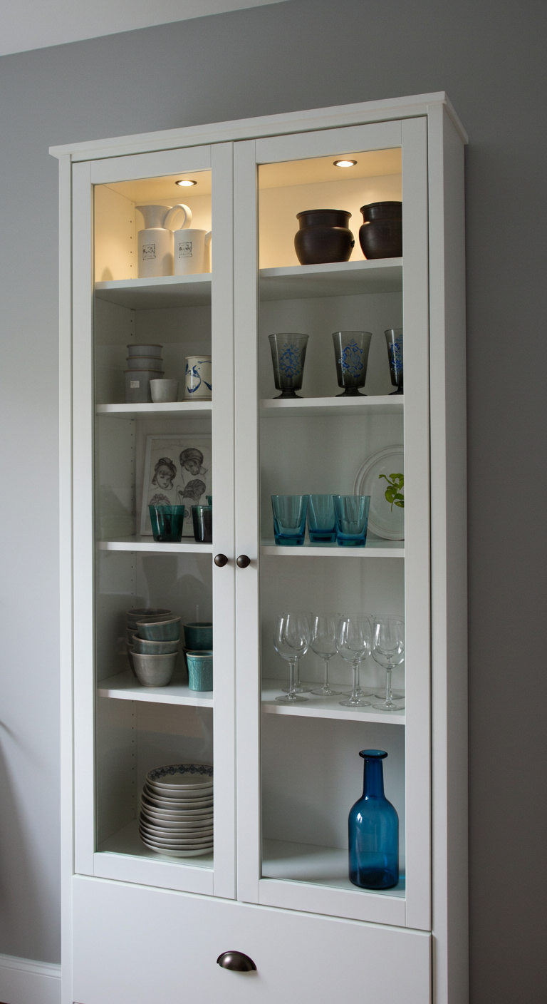 IKEA Billy with Glass Doors for a Chic Display Cabinet