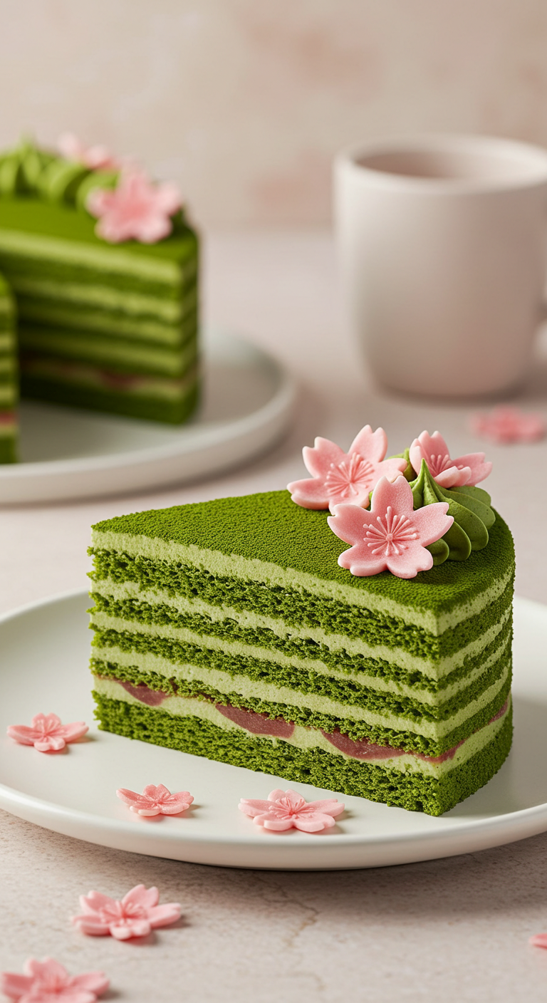 Japanese Matcha Valentine Love Cake