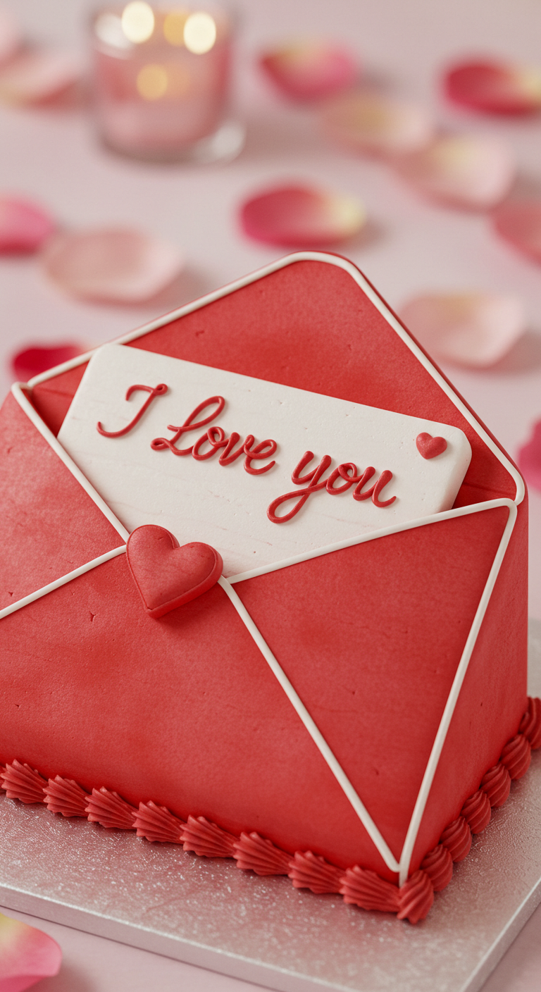 Love Letter Valentine Cake