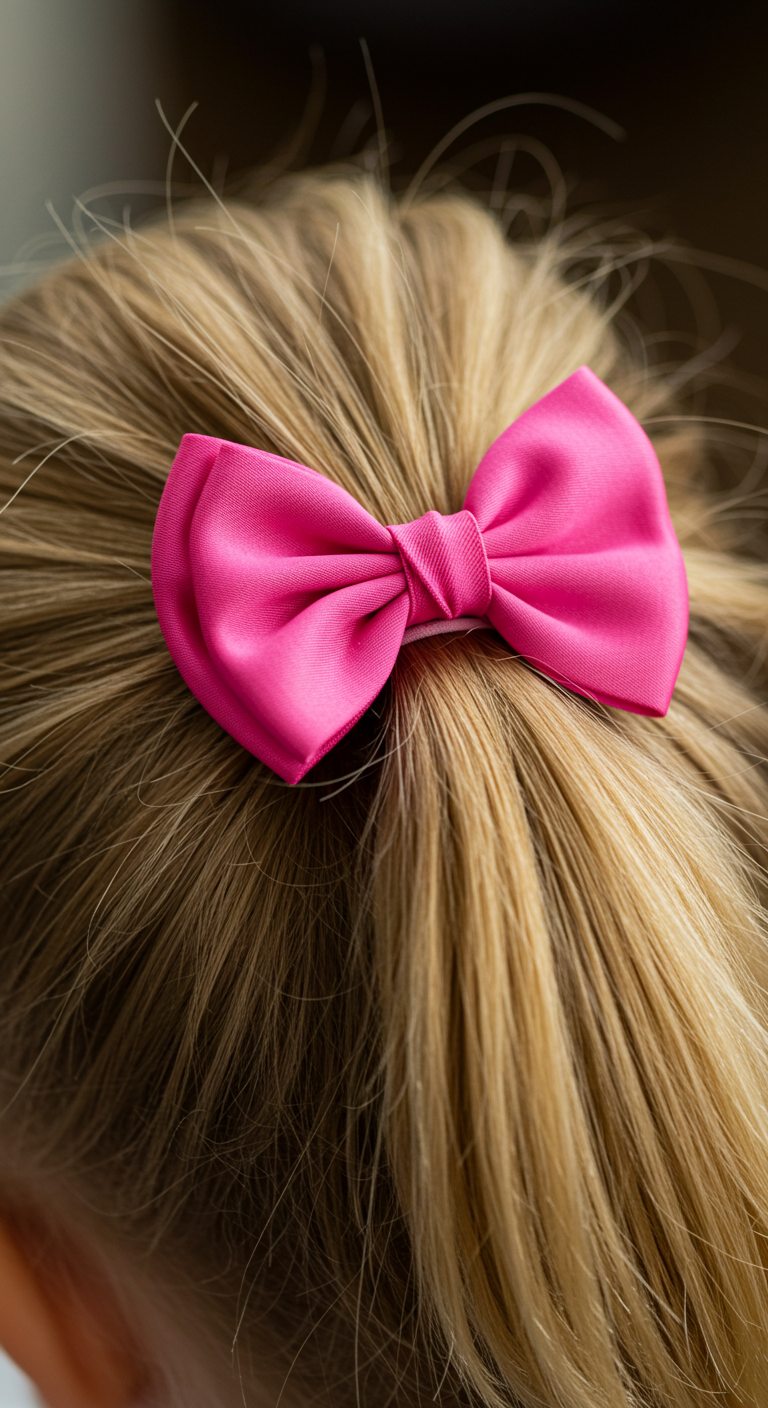 Mini Ponytail with Bow for Fine Hair