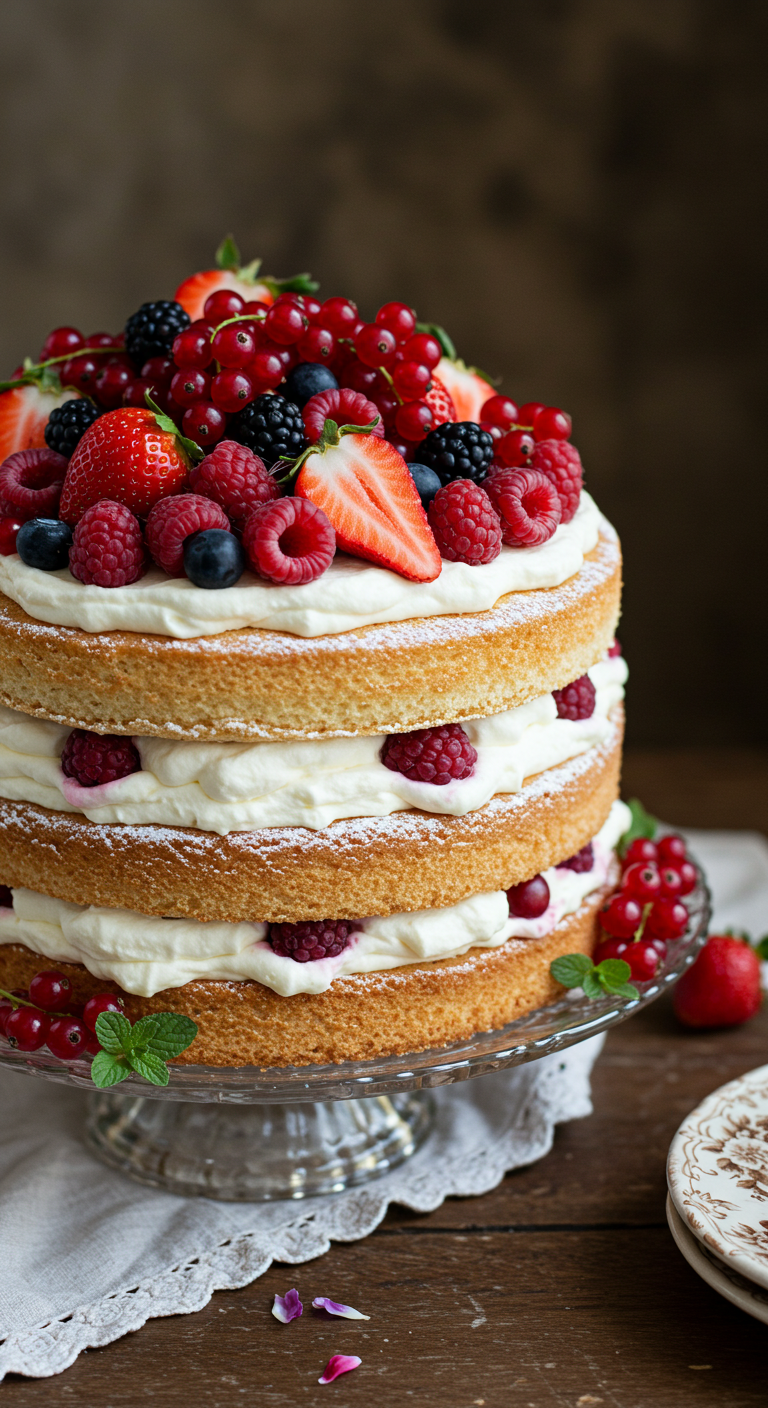 Naked Berry Valentine Cake