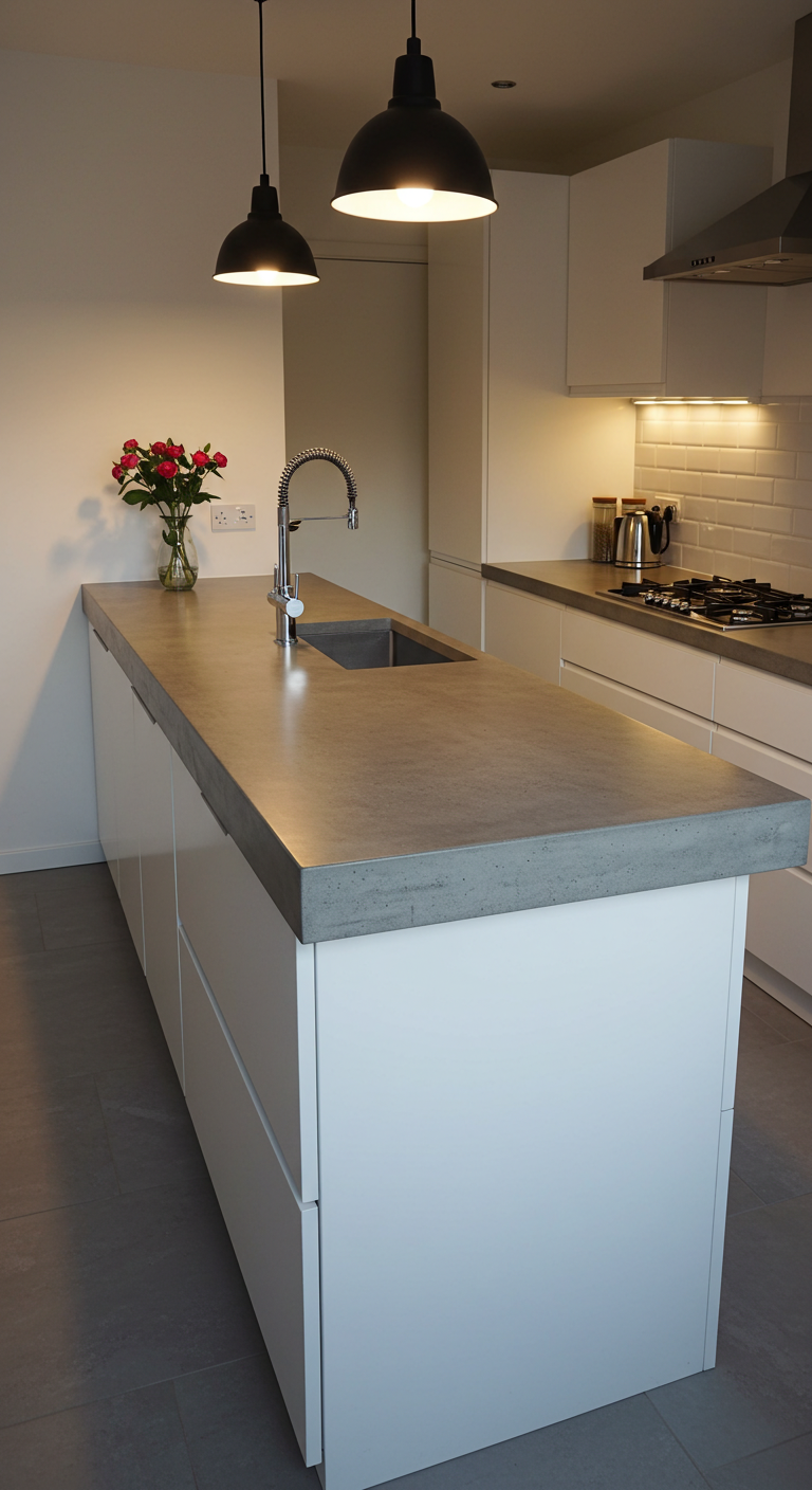 Narrow Galley-Style Kitchen Island