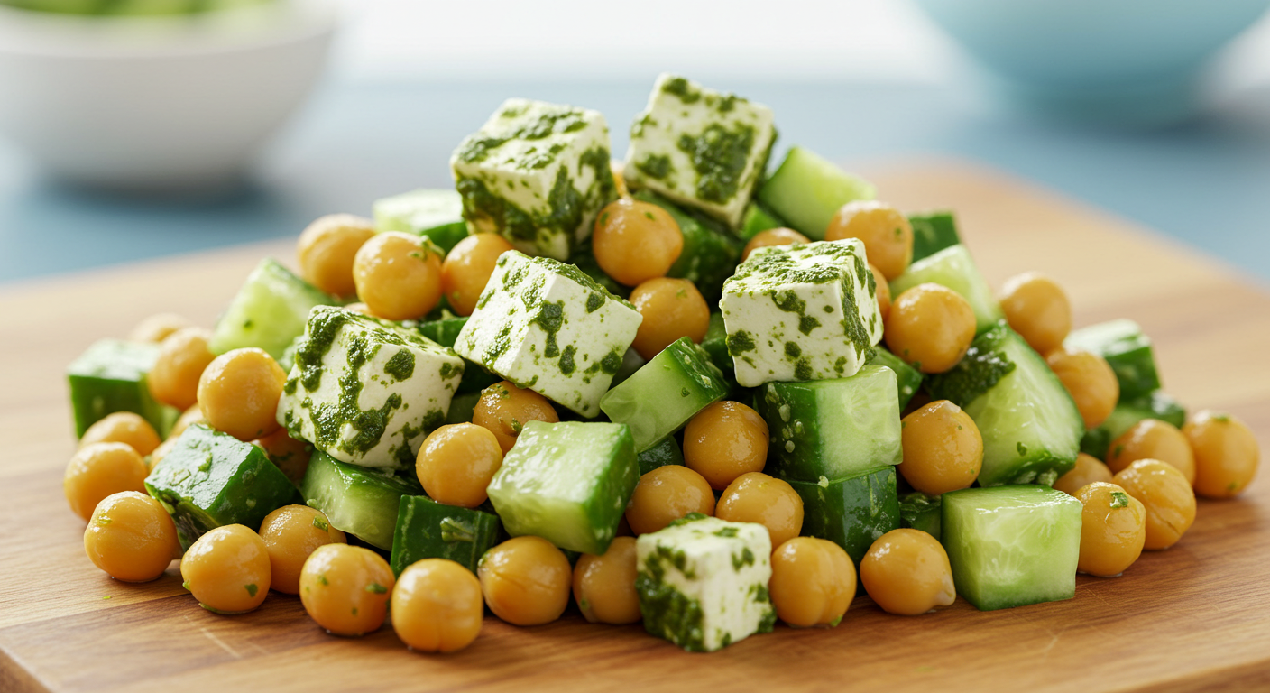 Palak Paneer and Chickpea Salad