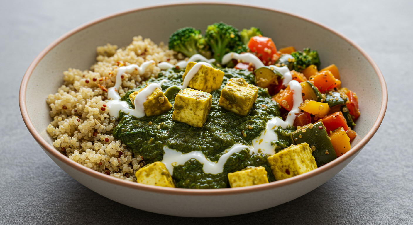 Palak Paneer and Quinoa Bowl