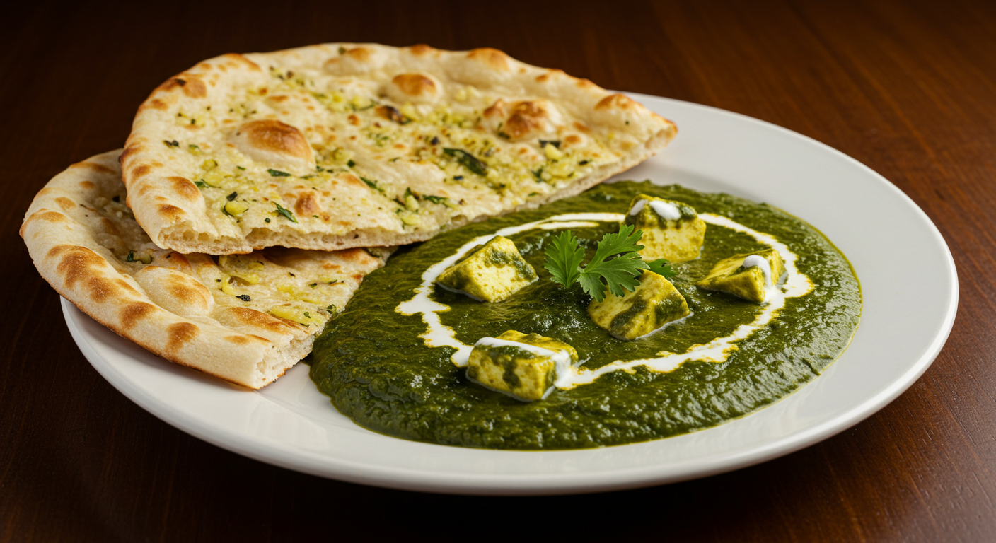Palak Paneer with Butter Garlic Naan