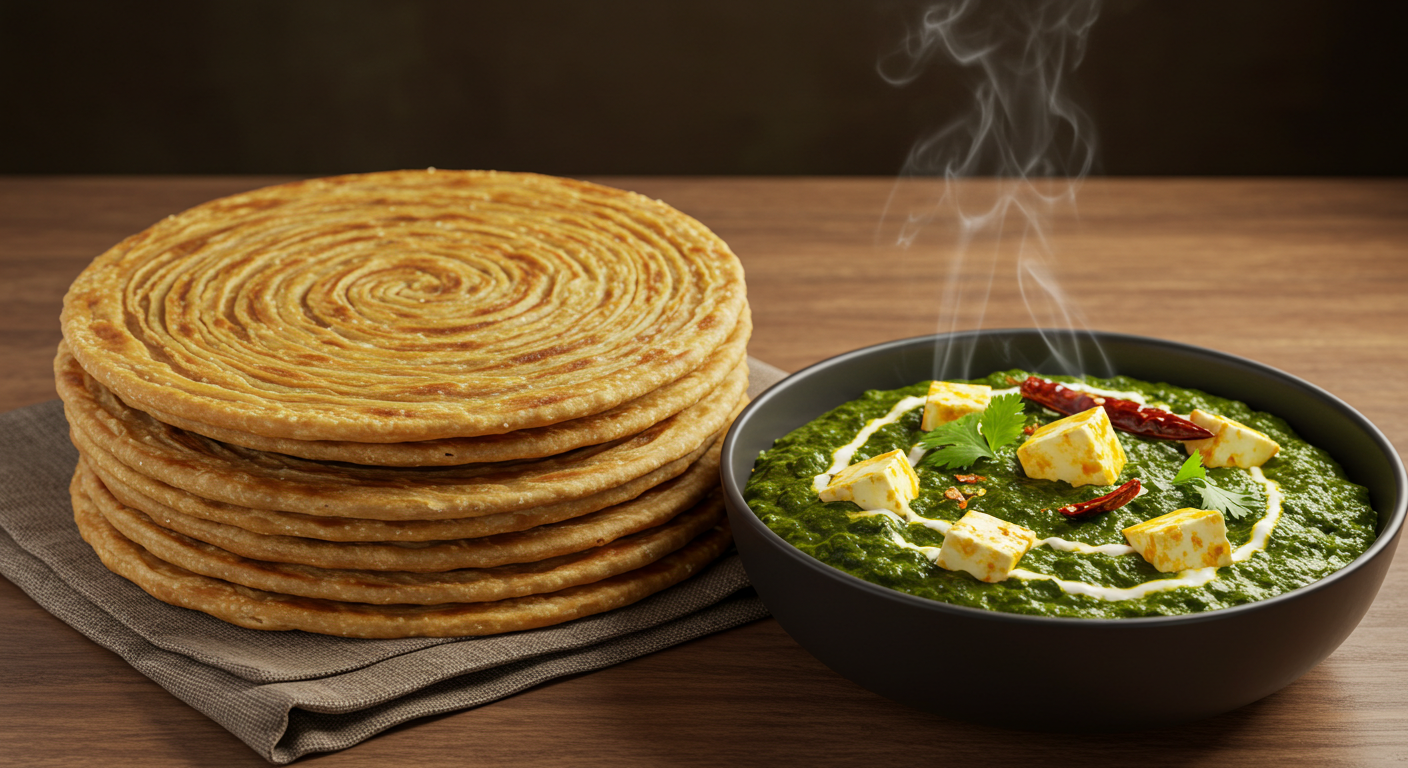 Palak Paneer with Lachha Paratha