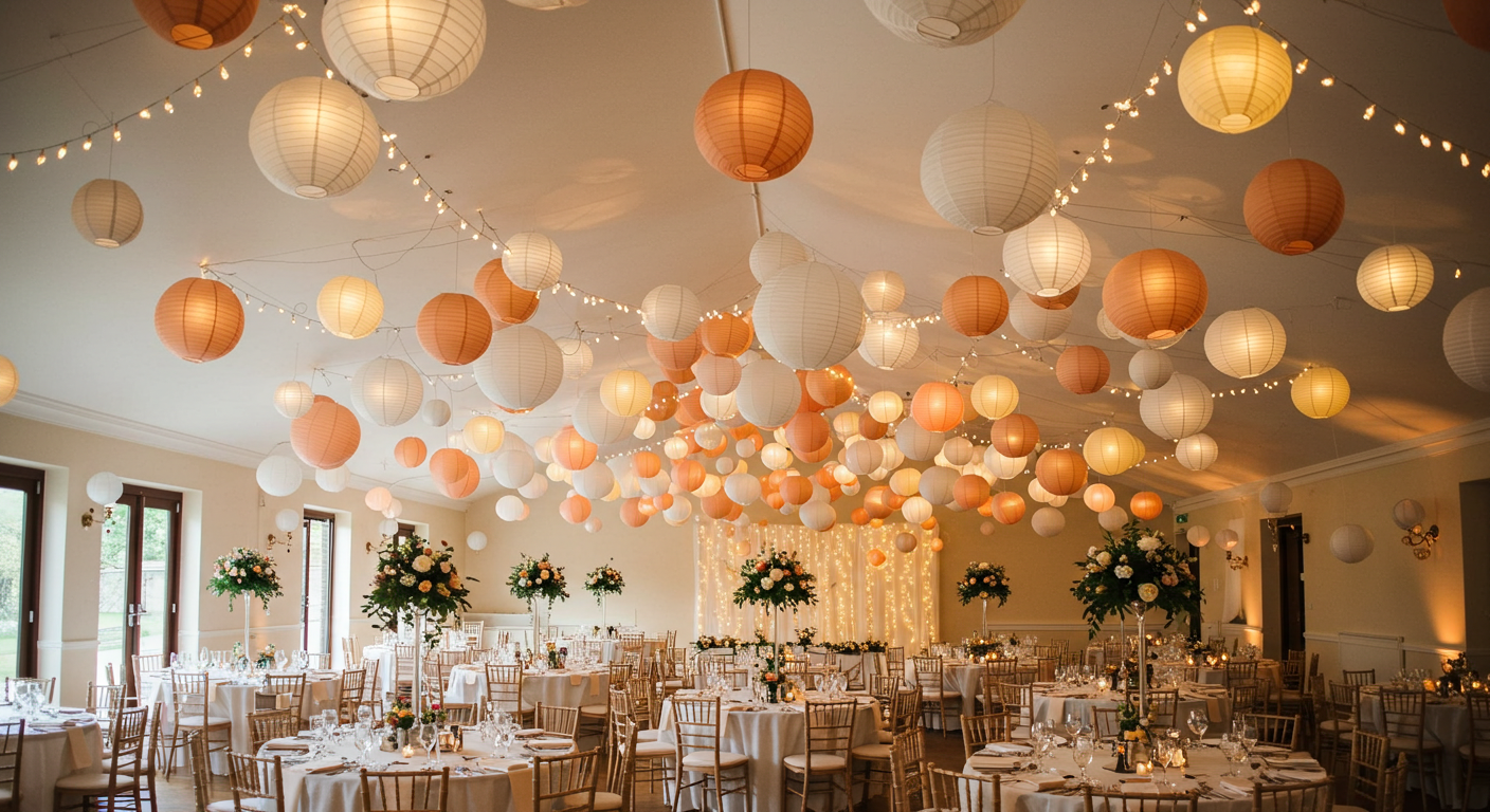 Paper Lantern Wedding Ceiling Decor