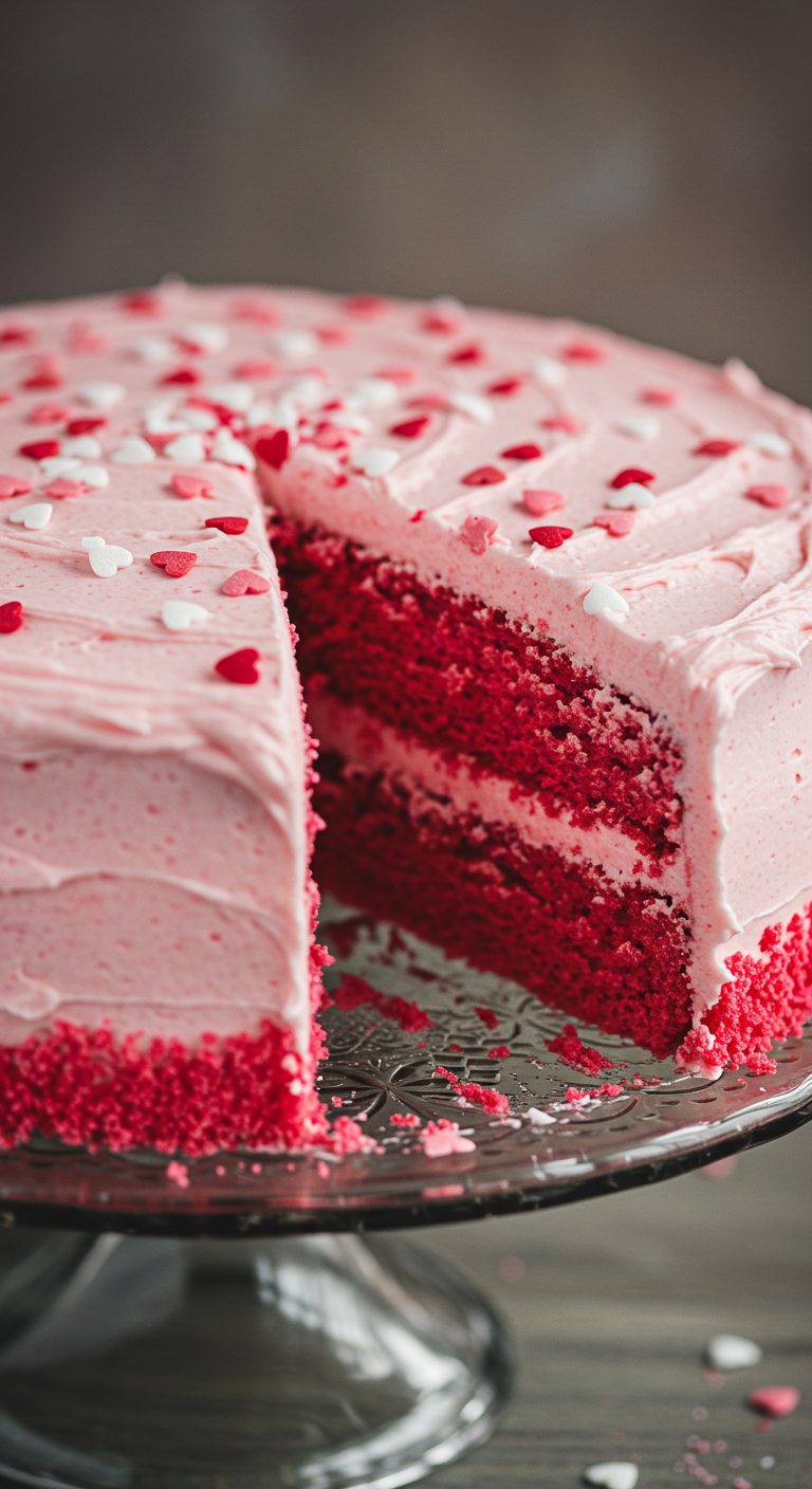 Pink Velvet Valentine Cake