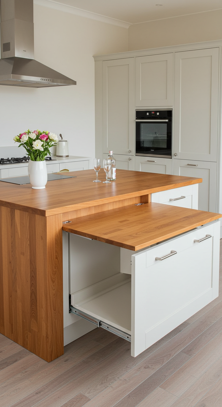 Pull-Out Dining Table Kitchen Island