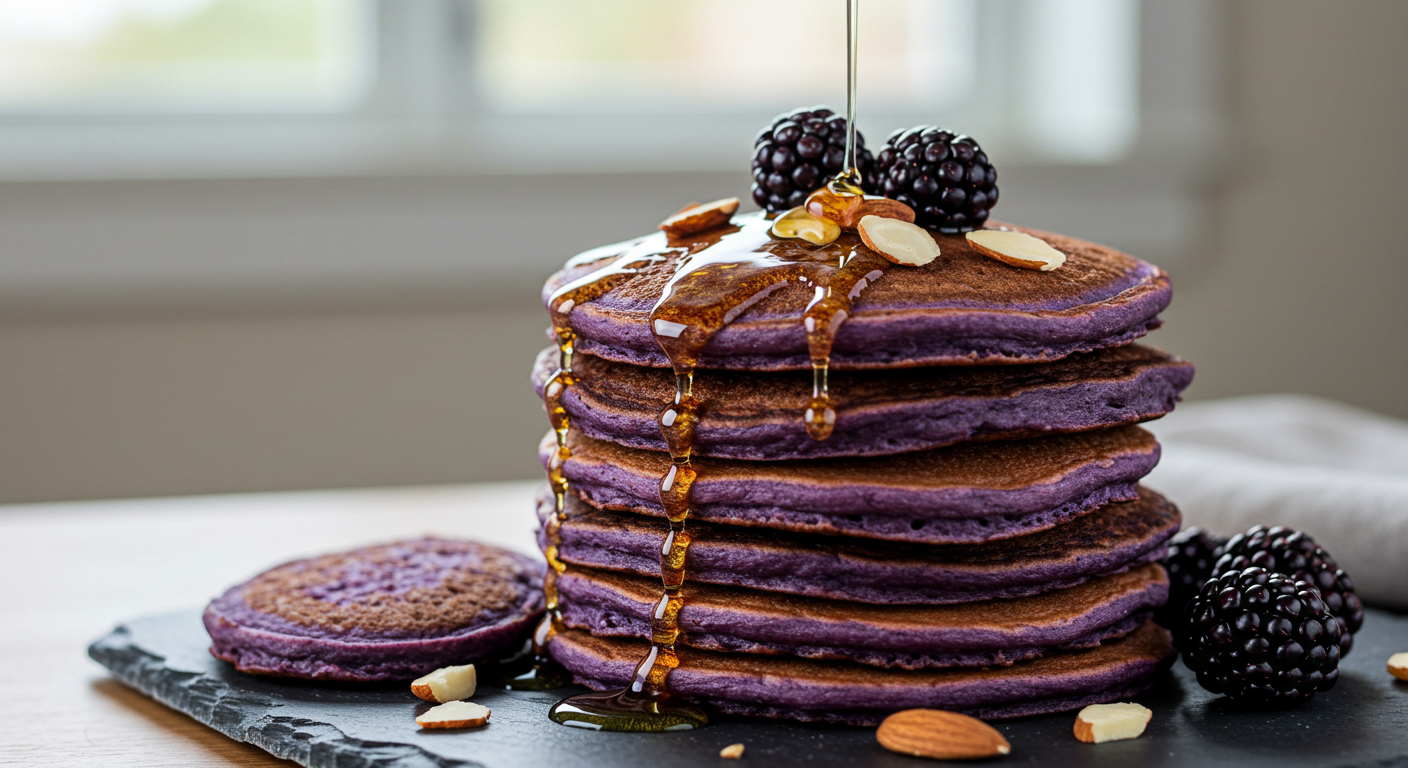 Purple Sweet Potato Pancakes