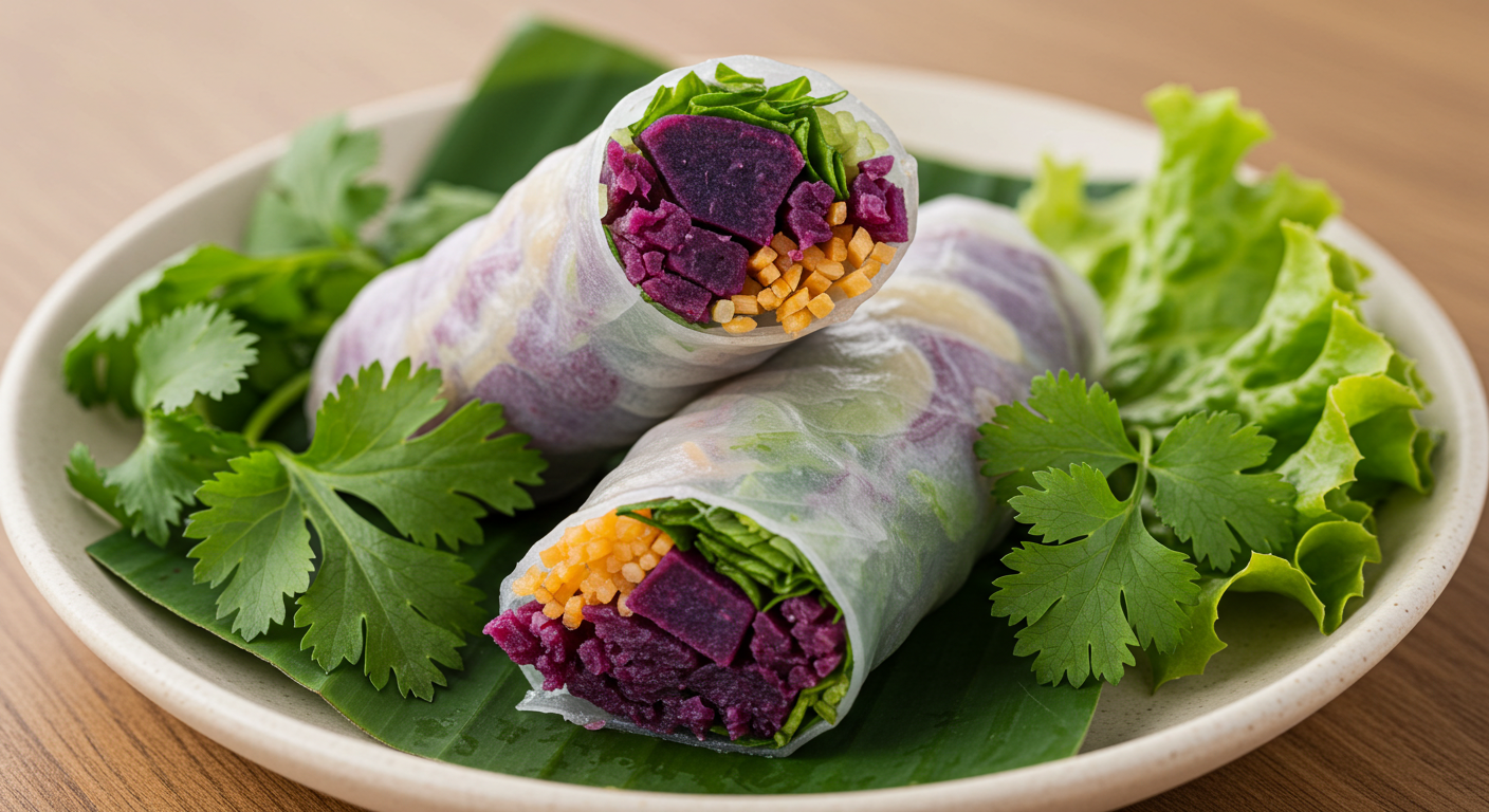 Purple Sweet Potato Spring Rolls
