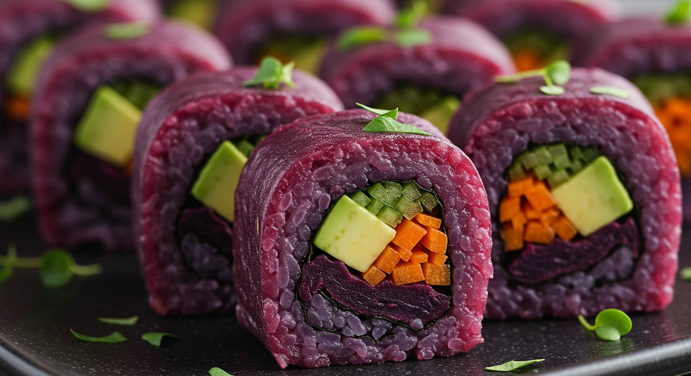 Purple Sweet Potato Sushi Rolls