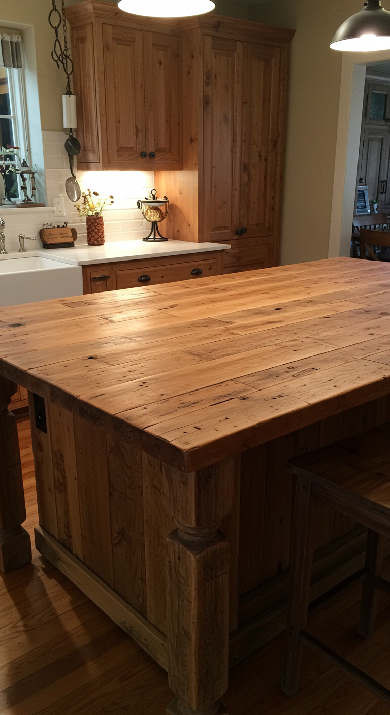 Reclaimed Wood Kitchen Island
