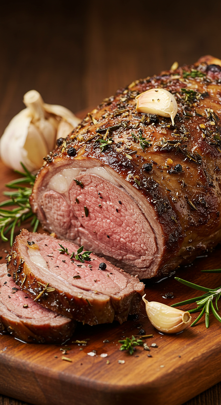 Roasted Lamb with Garlic & Herbs