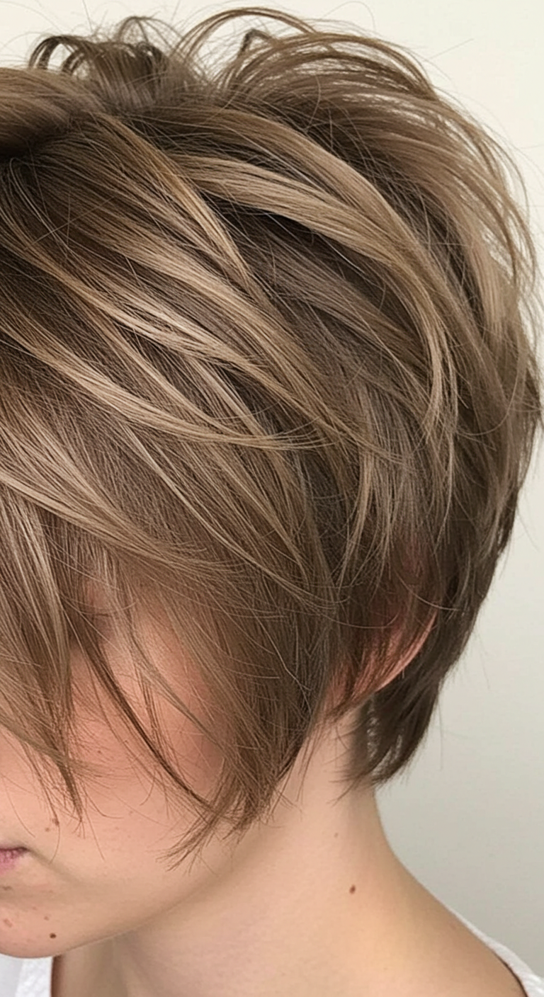 Short Shag with Curtain Bangs