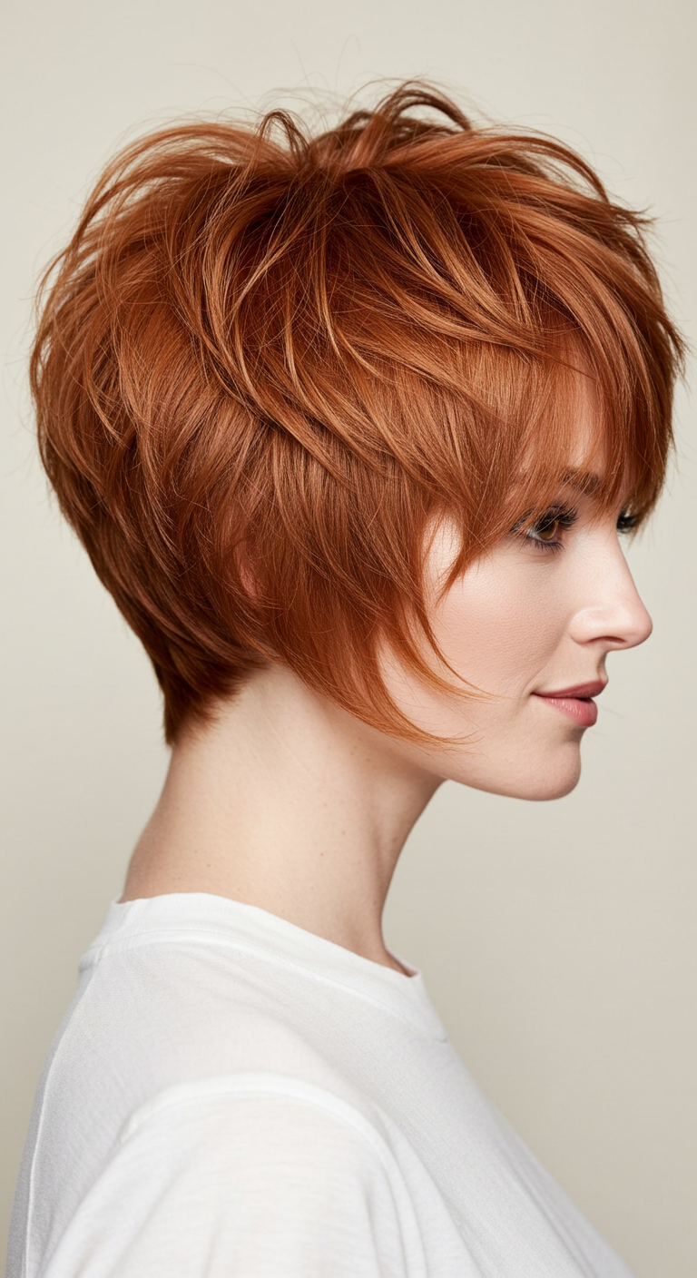 Short Shaggy Choppy Bob Hairstyle for Fine Hair