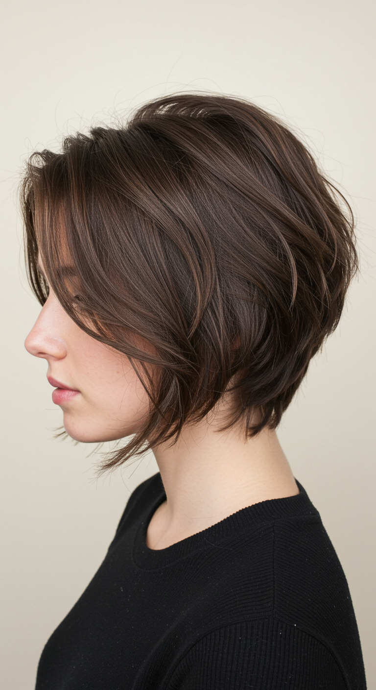 Side-Parted Choppy Bob Hairstyle with Textured Ends for Fine Hair 