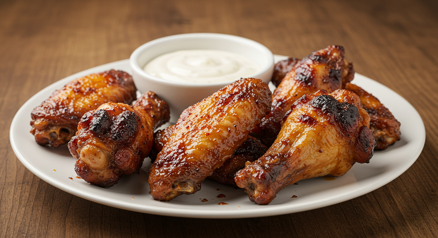 Smoked Chicken Wings with Alabama White Sauce Dip