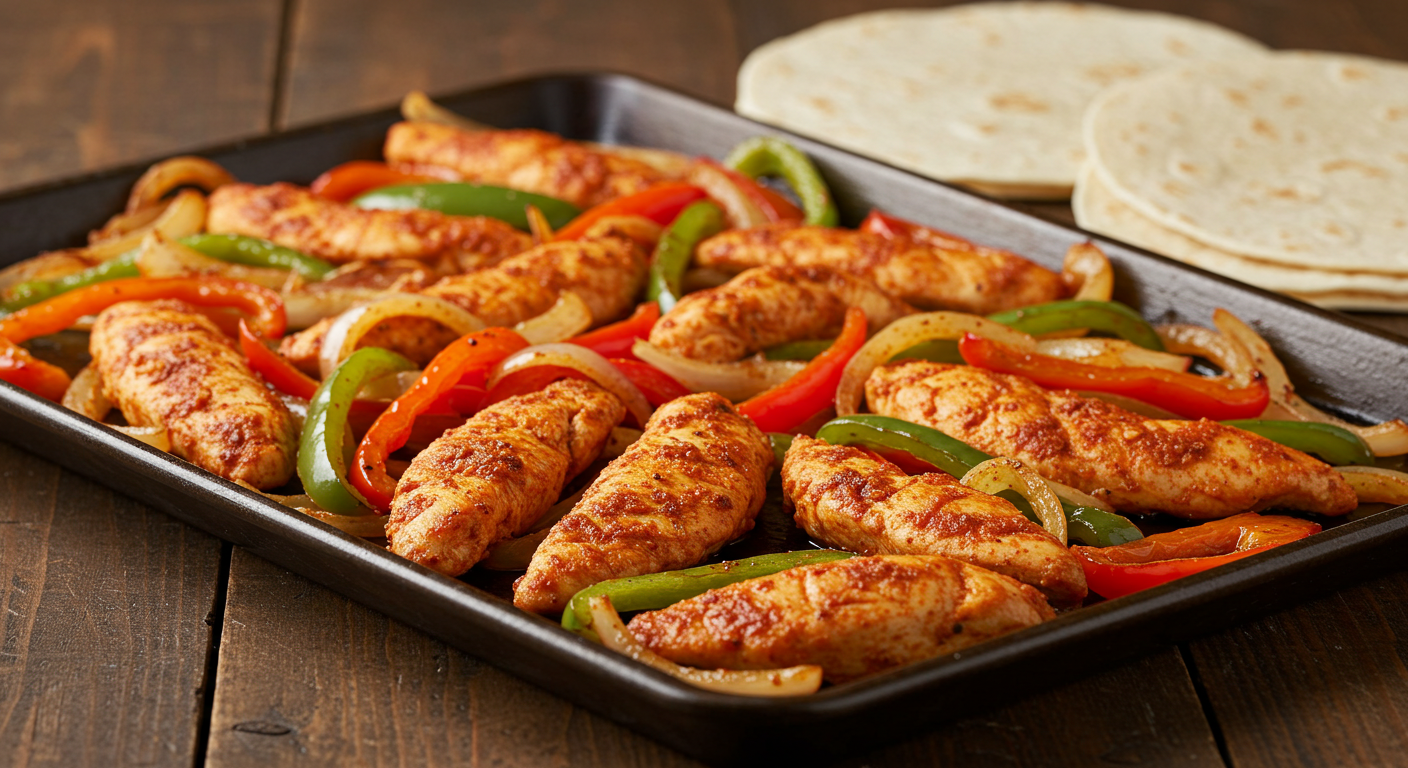 Spicy Chicken Fajita Sheet Pan
