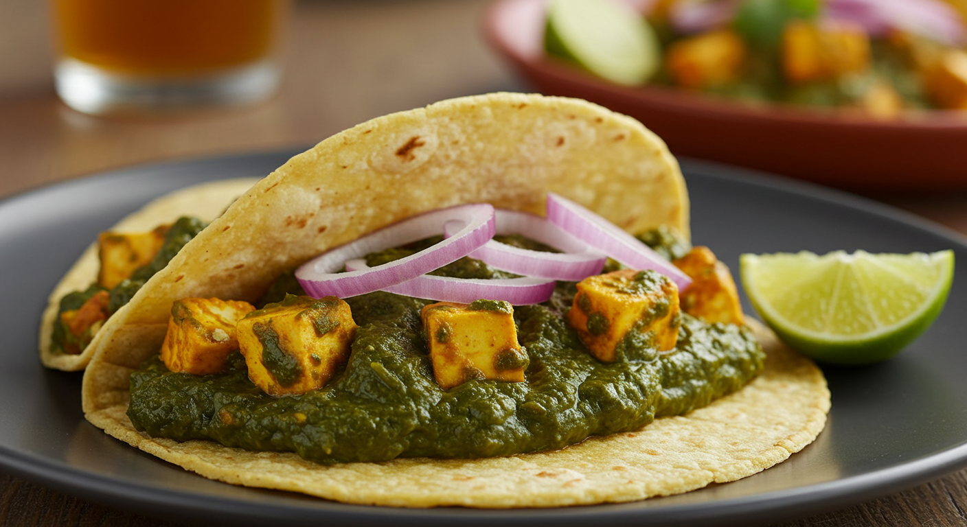 Spicy Palak Paneer Tacos