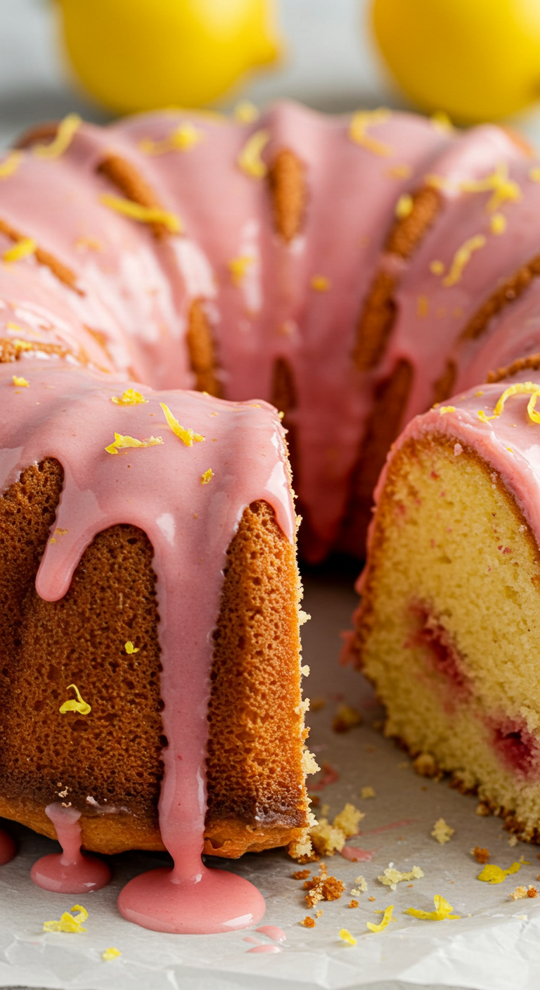 Strawberry Lemonade Bundt Cake