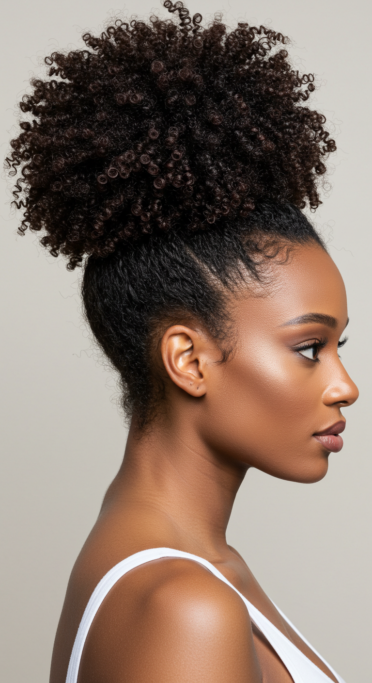Top Knot Bun Black Women Hairstyle