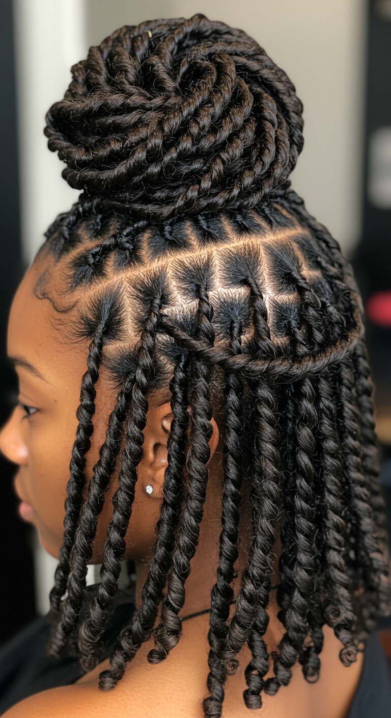 Twisted Curly Updo Curly Hair Girl