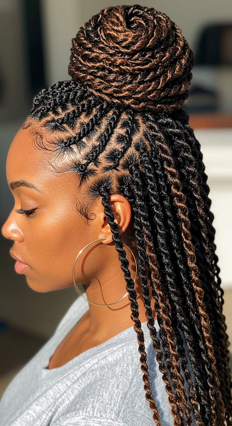 Twisted Updo Black Women Hairstyle