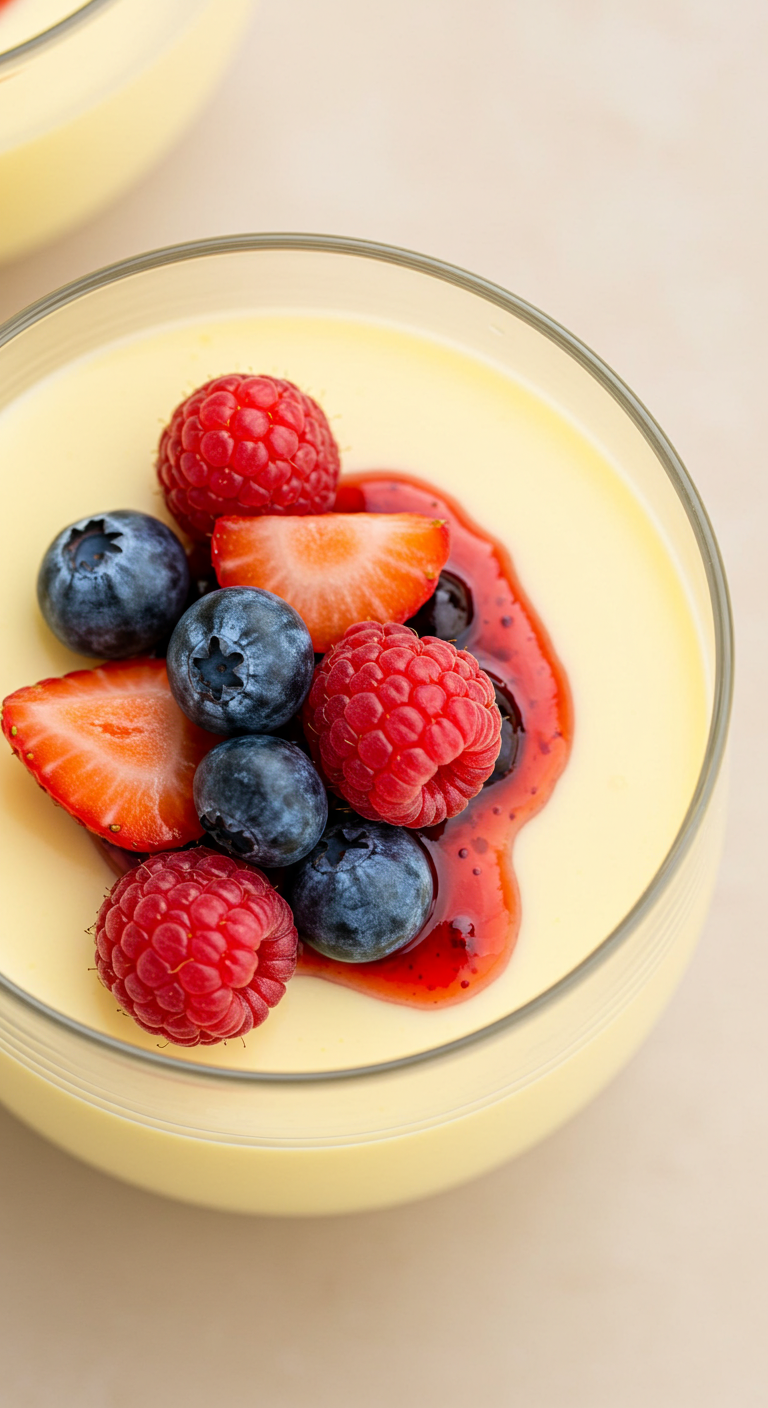 Vanilla Bean Panna Cotta with Berries