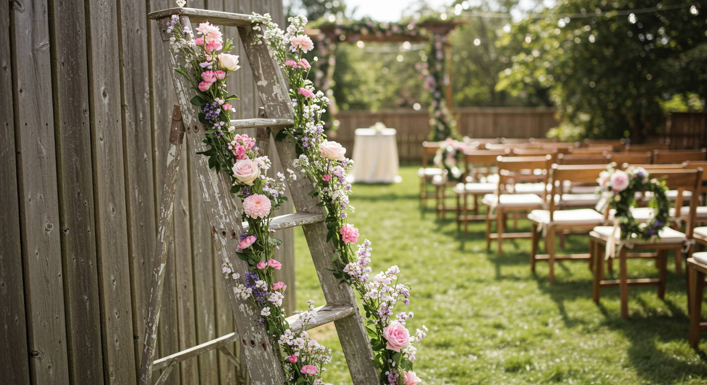 Vintage Ladder Wedding Display