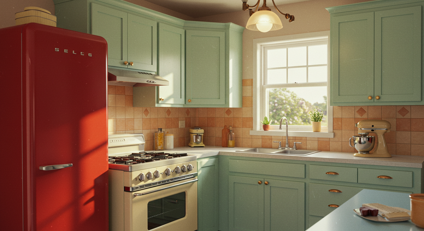Vintage-Style Kitchen with Retro Appliances
