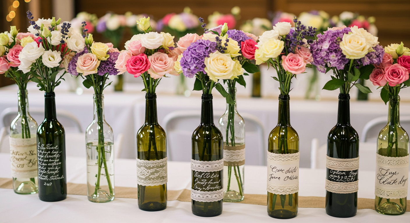 Wine Bottle Wedding Vases