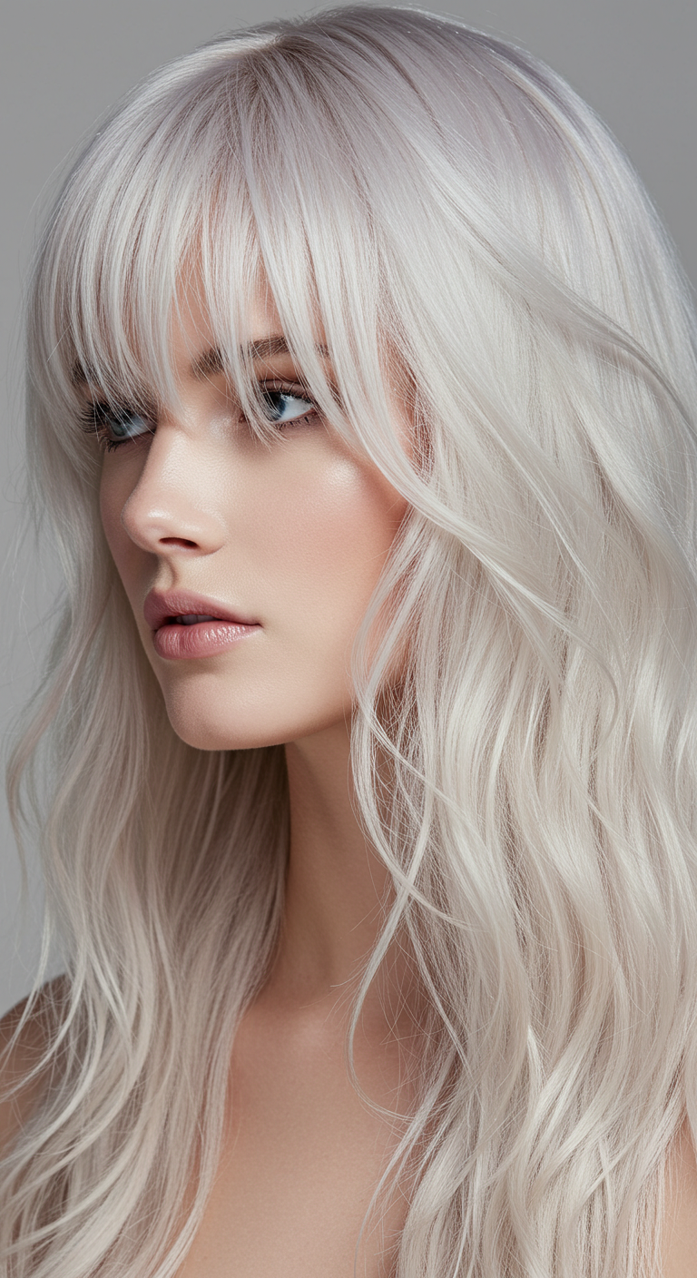 Wispy Curtain Bangs with Long Thin Hair