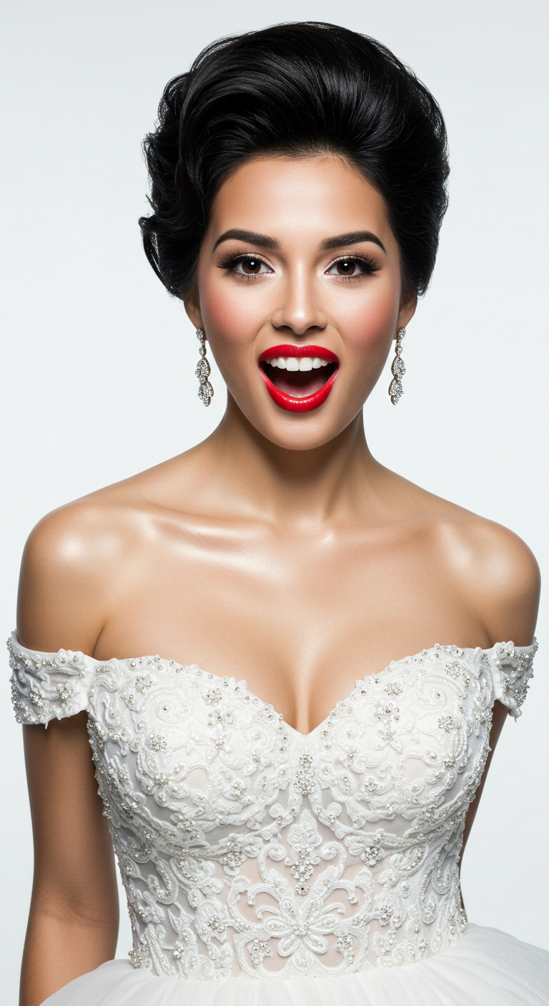 Bold Bride with Poppy Red Lipstick