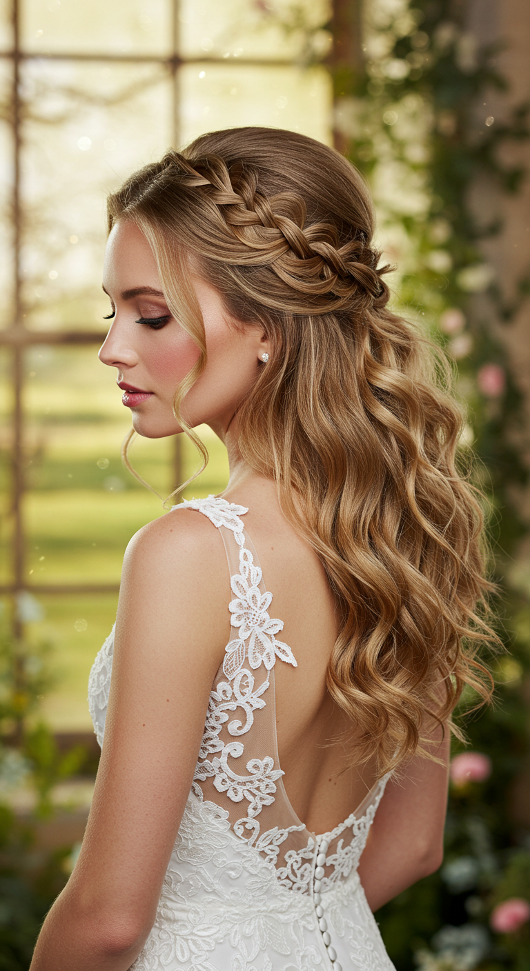 Braided Half-Up with Curls