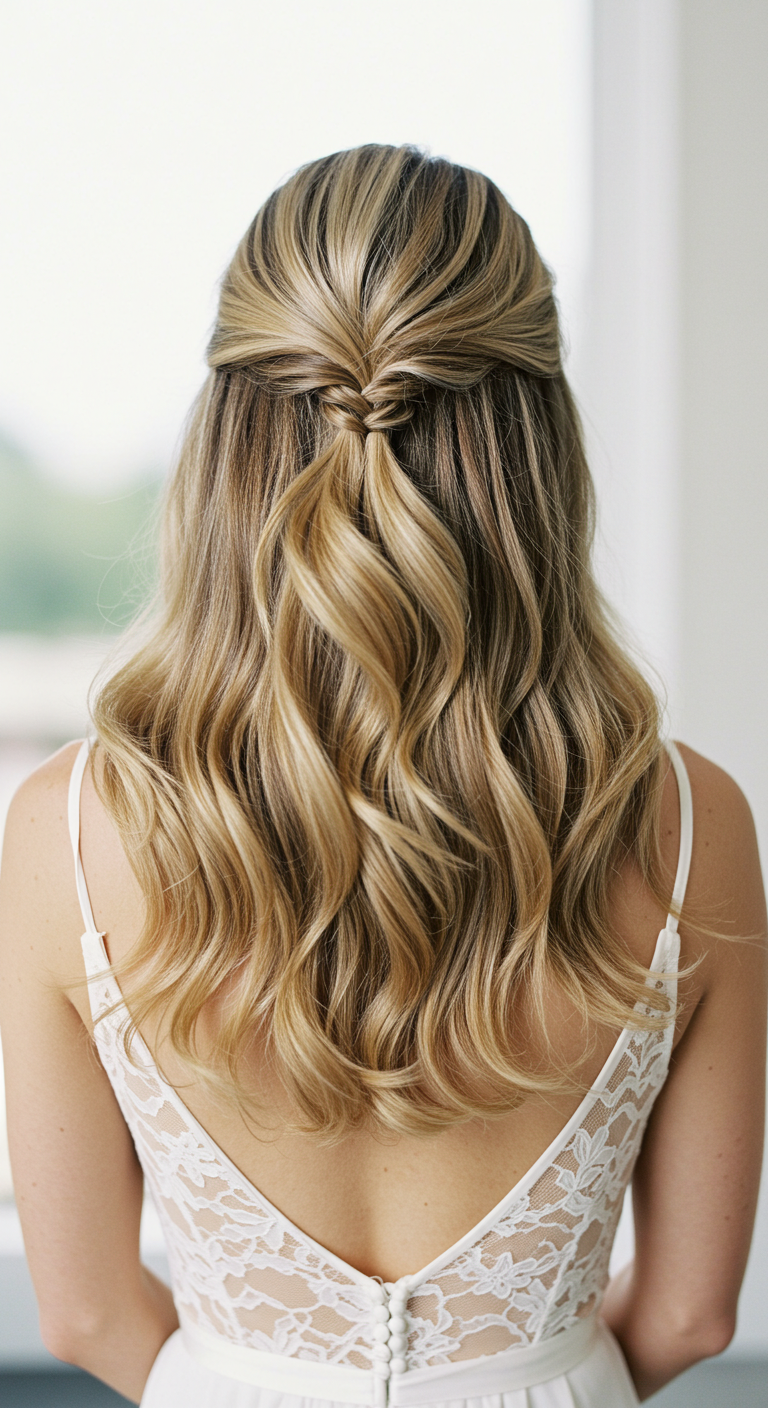 Brushed-Out Vintage Waves Hair Down Wedding Style