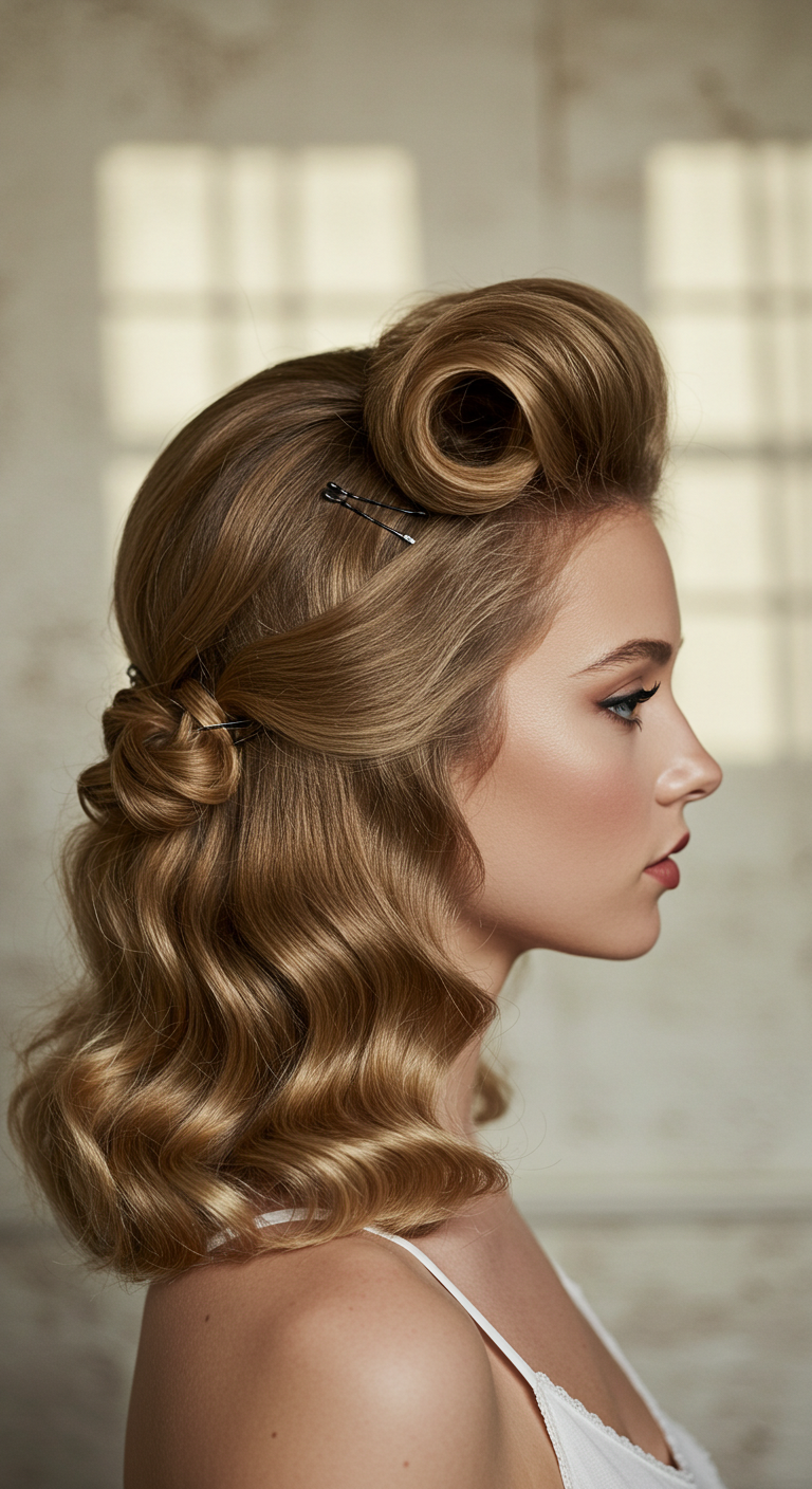 Classic Half-Up Bouffant