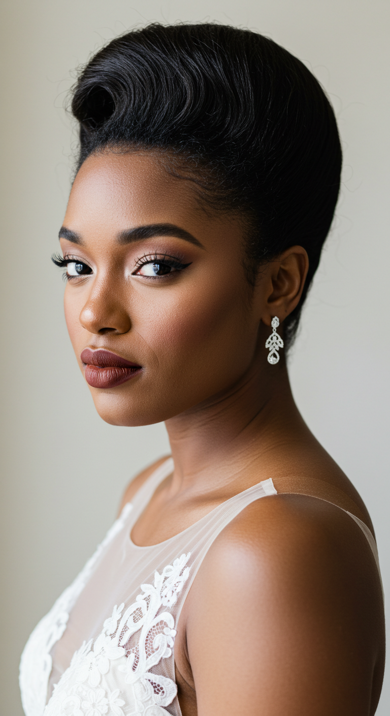 Confident Bride Wearing Brick Brown Lipstick