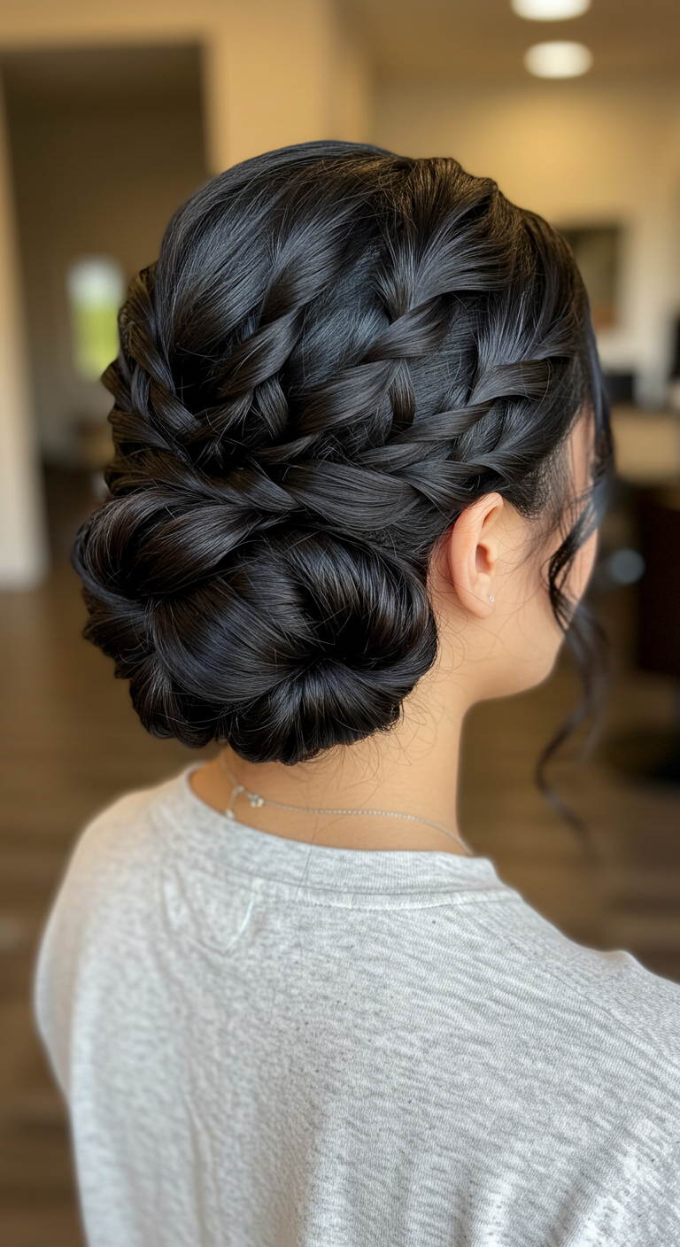 Double Twisted Low Bun for a Chic Look